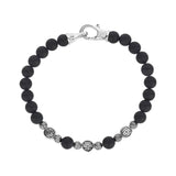 Midnight Shield Bead Bracelet | 4MM - Mens Steel Bead Bracelets - The Steel Shop