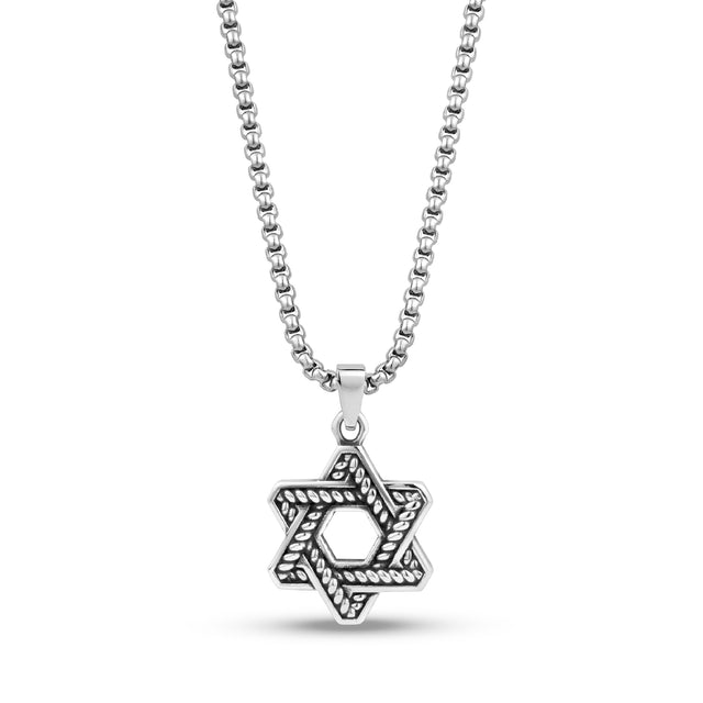 Detailed Star of David Pendant - Men Pendant - The Steel Shop