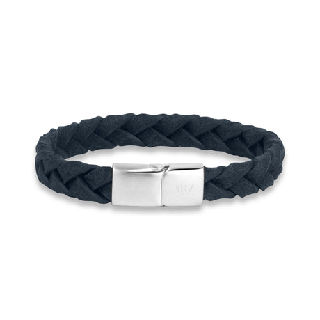 Ship Grey Leather Bracelet | 10MM - Mens Steel Leather Bracelets - The Steel Shop