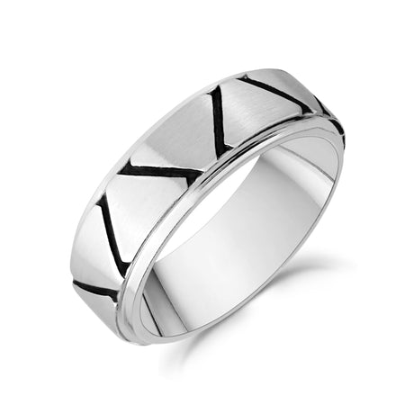 6毫米三角形设计不锈钢可雕刻戒指