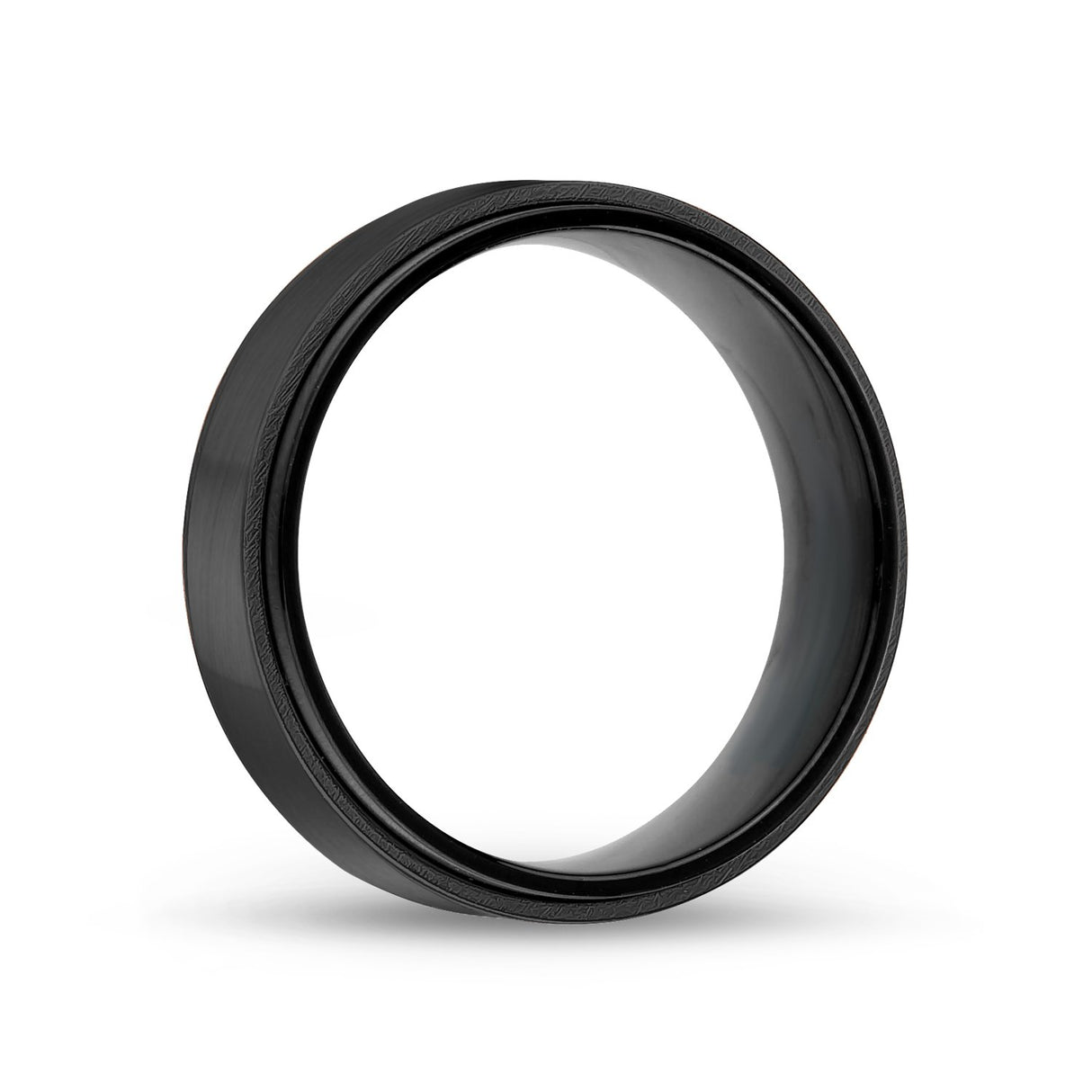 男士戒指 - 7毫米黑钢结婚戒指戒指 - 可雕刻