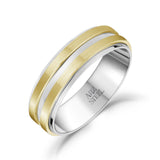 男士戒指 - 7毫米黄金不锈钢结婚戒指戒指 - 可雕刻的