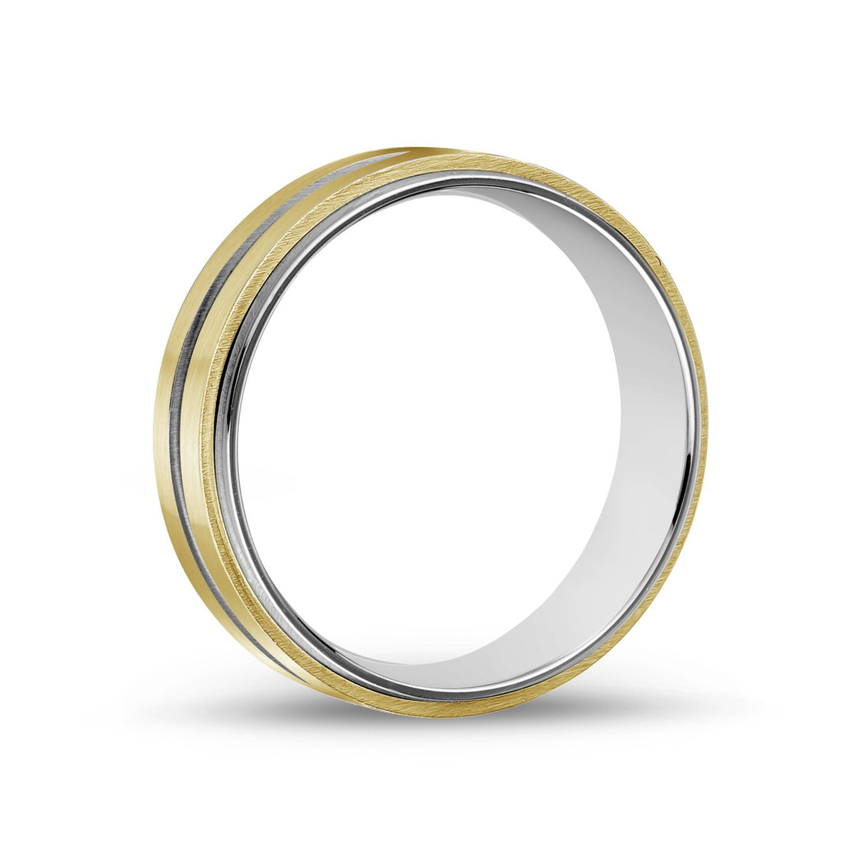 男士戒指 - 7毫米黄金不锈钢结婚戒指戒指 - 可雕刻的
