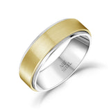 男士戒指 - 7毫米金钢结婚戒指戒指 - 可雕刻的