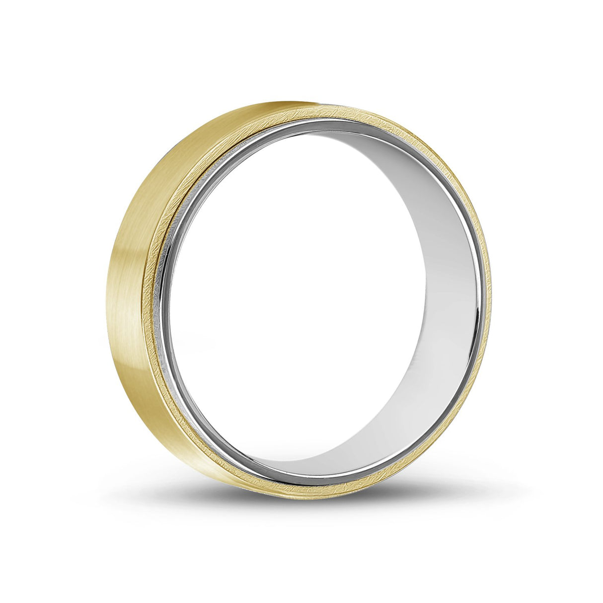 男士戒指 - 7毫米金钢结婚戒指戒指 - 可雕刻的