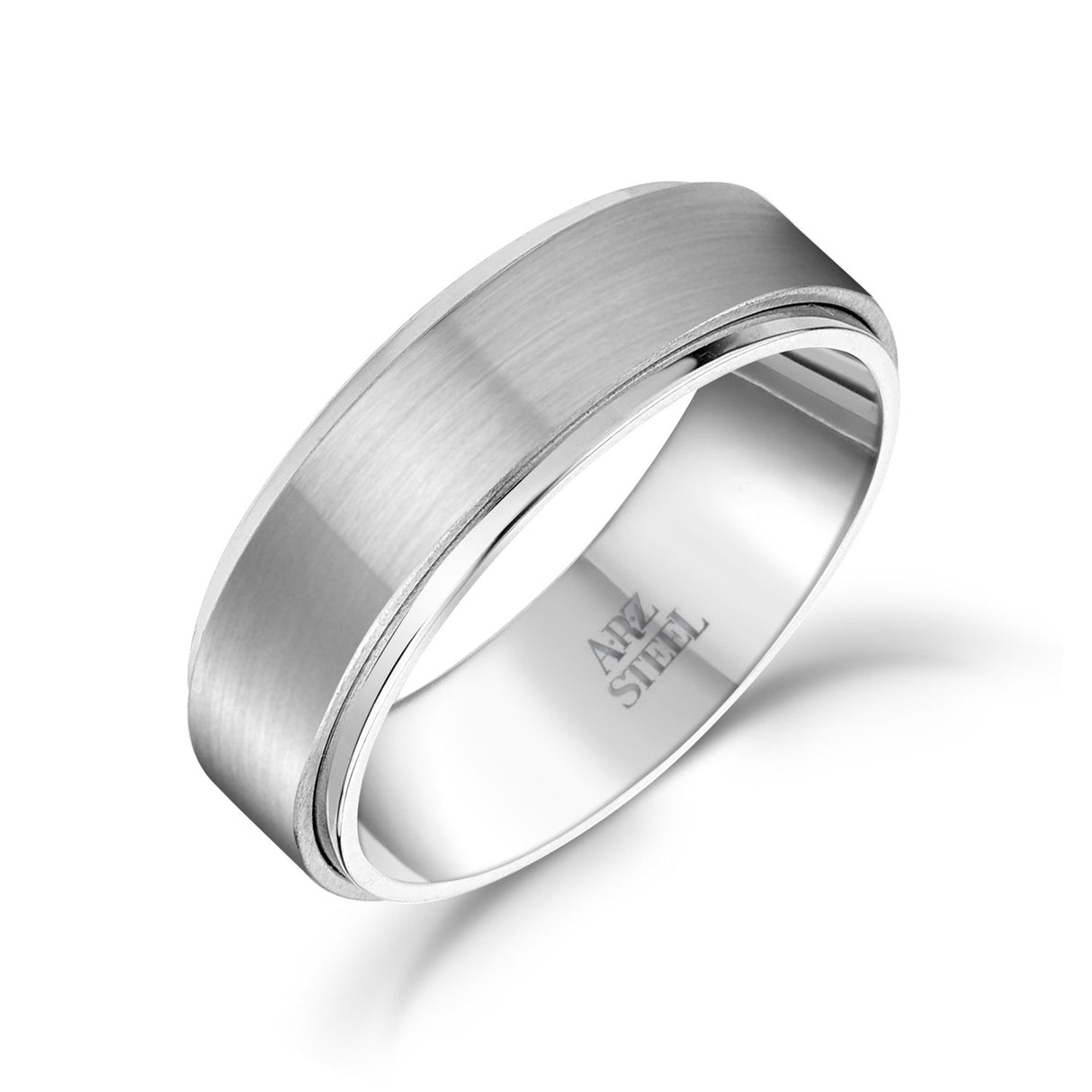 男士戒指 - 7毫米不锈钢结婚戒指戒指 - 可雕刻的