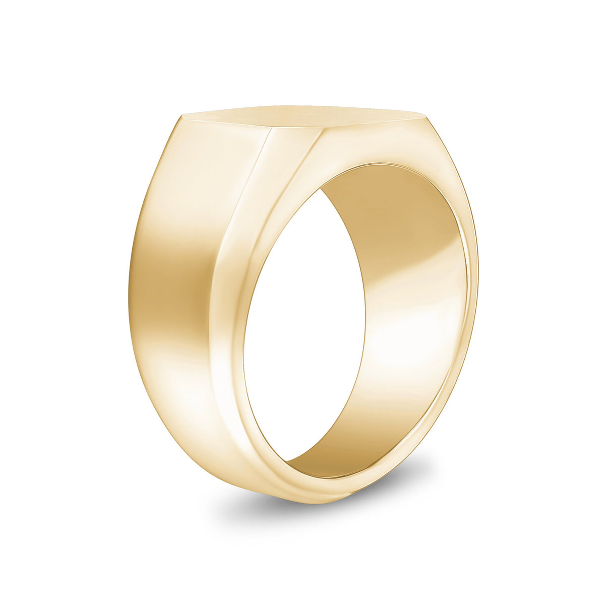 男士戒指 - 哑光闪闪的金钢可雕刻方形标志戒指