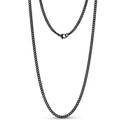 Unisex项链 - 3.5毫米黑色不锈钢古巴链项链
