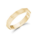 Unisex戒指 - 3毫米刻面亚光金钢Unisex可雕刻的戒指