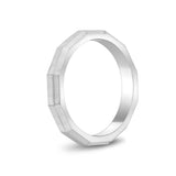 Unisex戒指 - 3毫米刻面亚光钢 Unisex可雕刻的戒指