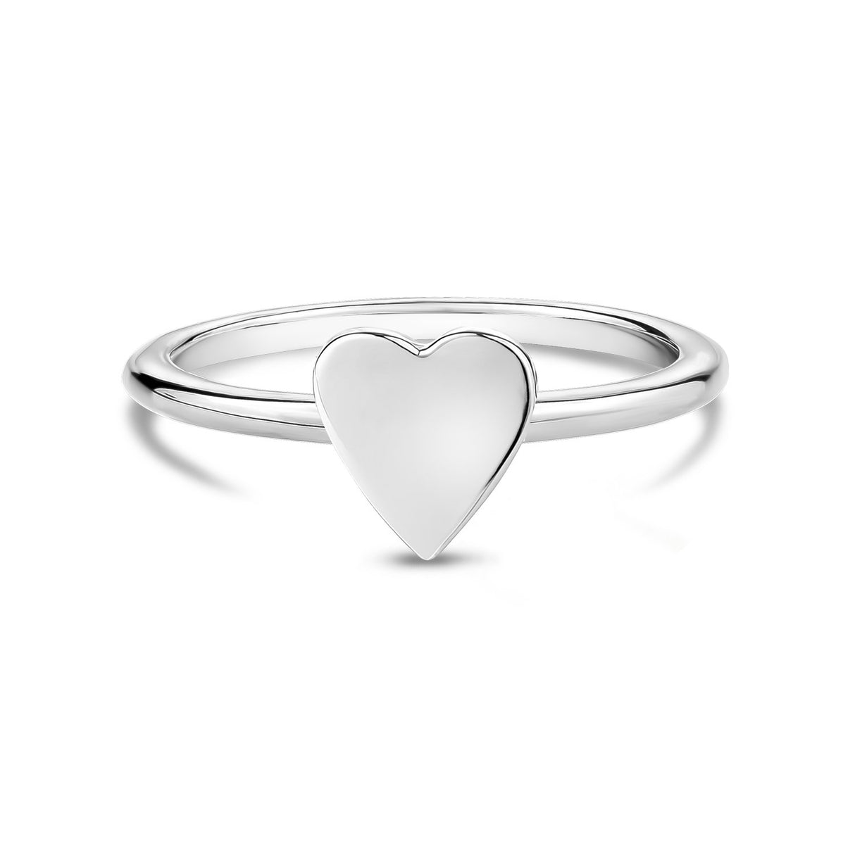 女士戒指 - 极简的不锈钢可雕刻心形戒指