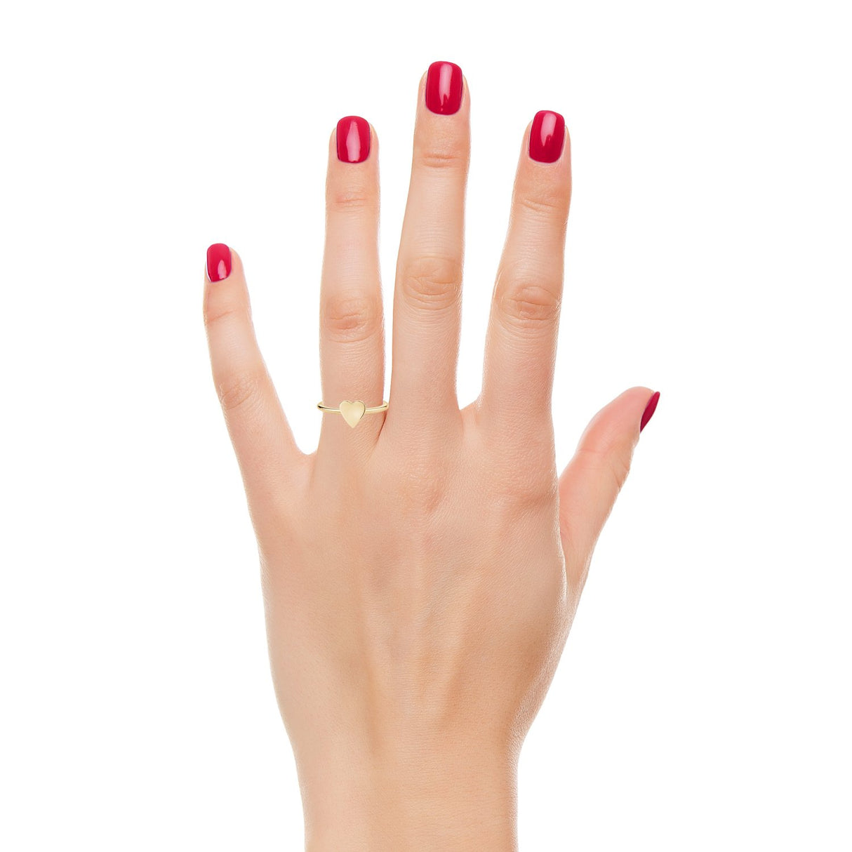 女士戒指 - 极简的可雕刻的心形戒指