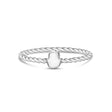 女士戒指 - 极简的不锈钢扭带可雕刻的哈姆萨戒指