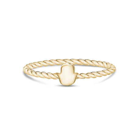 女士戒指 - 极简的金钢扭带可雕刻的哈姆萨戒指