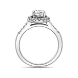 女士戒指 - 不锈钢经典光环圆形单颗钻石戒指