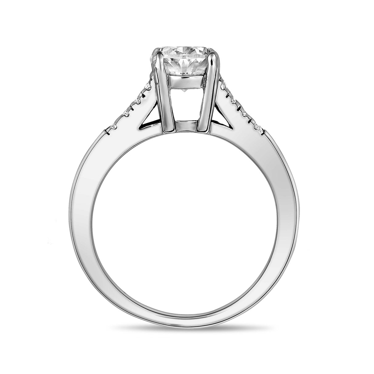 女士戒指 - 不锈钢圆形单颗钻石戒指